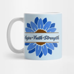 Dark Blue Sunflower Hope Faith Strength Mug